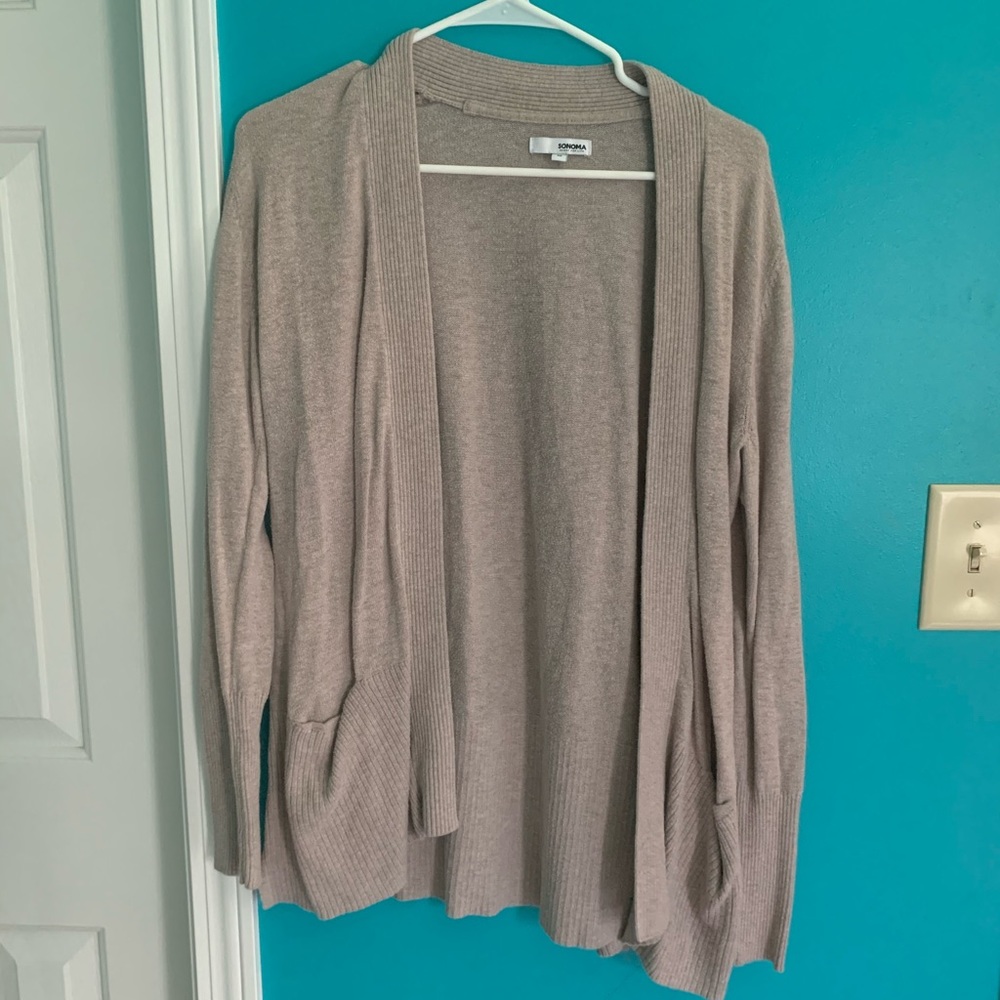 Khaki Cardigan w Pockets